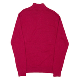 NAUTICA Mens Heavy Knit Jumper Red Button Neck Chunky Knit S