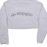 ADIDAS Cropped Womens Purple Hoodie UK 12