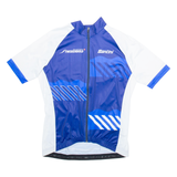 SMS SANTINI Full Zip Cycling Mens Jersey Blue XL