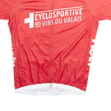 TEXNER Full Zip Cycling Mens Jersey Red L