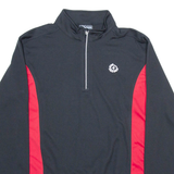 4 SPORTS Cycling Mens Jersey Black Long Sleeve 1/4 Zip L