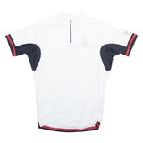JACKAROO Cycling Mens Jersey White 1/4 Zip L