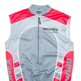 BRUNEX SWISS Cycling Mens Jersey Grey Sleeveless 1/2 Zip L