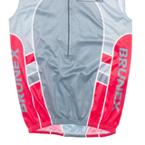 BRUNEX SWISS Cycling Mens Jersey Grey Sleeveless 1/2 Zip L