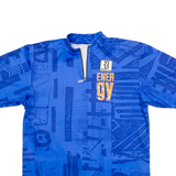 BIEMME Cycling Shirt Mens Jersey Blue 1/4 Zip M