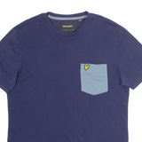 LYLE & SCOTT Mens T-Shirt Blue Crew Neck M