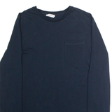 REISS Mens T-Shirt Blue Long Sleeve Crew Neck S