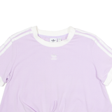ADIDAS ORIGINALS Cropped Womens T-Shirt Purple Crew Neck UK 14