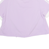 ADIDAS ORIGINALS Cropped Womens T-Shirt Purple Crew Neck UK 14