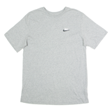 NIKE Mens T-Shirt Grey Crew Neck M