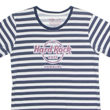 HARD ROCK CAFE Hamburg Striped Womens T-Shirt Blue Crew Neck L