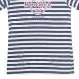 HARD ROCK CAFE Hamburg Striped Womens T-Shirt Blue Crew Neck L