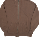 SUBDUED Womens Brown Hoodie Full Zip S