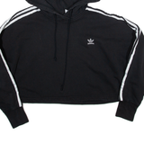 ADIDAS Cropped Womens Black Hoodie UK 8