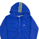 ADIDAS Mens Blue Hoodie Full Zip S