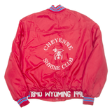 J&L SPORTS Shrine Bowl Wyoming Mens Bomber Jacket Red Nylon XL