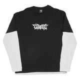 FSBN Relaxed Fit Mens T-Shirt Black Long Sleeve M