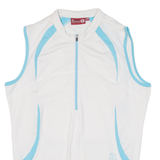 TEC BIKE Cycling Womens Jersey White Sleeveless 1/2 Zip M