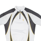Cycling Mens Jersey White 1/4 Zip L