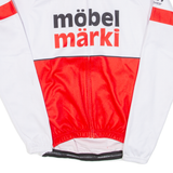 Cycling Mens Jersey White Long Sleeve Full Zip XS