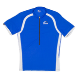 SKIN FIT Cycling Mens Jersey Blue 1/2 Zip L