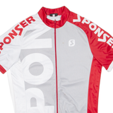 Cycling Mens Jersey White Full Zip M