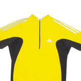 ADIDAS Cycling Mens Jersey Yellow 1/4 Zip L