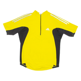 ADIDAS Cycling Mens Jersey Yellow 1/4 Zip L