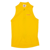 Cycling Mens Jersey Yellow Sleeveless 1/2 Zip S