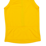 Cycling Mens Jersey Yellow Sleeveless 1/2 Zip S