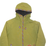 Womens Coat Green Hooded Geometric M