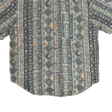 SOPHISTICATES Womens Printed Shirt Green 90s Silk Crazy Pattern S