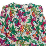 NICOLA Womens Printed Blouse Green Long Sleeve Floral S