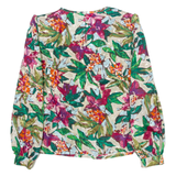 NICOLA Womens Printed Blouse Green Long Sleeve Floral S