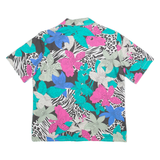 Womens Printed Shirt Green Collared Floral S