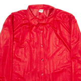 Womens Shirt Red Collared Long Sleeve M