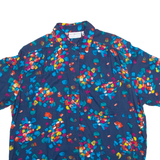 MAGGIE LAWRENCE Womens Printed Shirt Blue Collared Crazy Pattern M