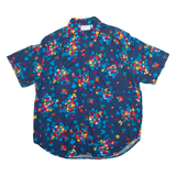 MAGGIE LAWRENCE Womens Printed Shirt Blue Collared Crazy Pattern M