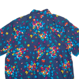 MAGGIE LAWRENCE Womens Printed Shirt Blue Collared Crazy Pattern M