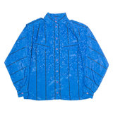 LATERINA Womens Shirt Blue Button Neck Long Sleeve Floral M