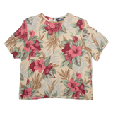SAG HARBOR Womens Printed Blouse Brown Floral L