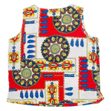 GRAVER STUDIO Womens Printed Blouse Red Sleeveless Crazy Pattern M