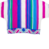 VICTOR COSTA Womens Printed Blouse Blue V-Neck 3/4 Sleeve Striped 2XL