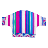 VICTOR COSTA Womens Printed Blouse Blue V-Neck 3/4 Sleeve Striped 2XL