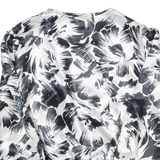 YOUR SIXTH SENSE Womens Printed Blouse Black Long Sleeve Crazy Pattern L