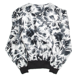 YOUR SIXTH SENSE Womens Printed Blouse Black Long Sleeve Crazy Pattern L