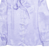 FINKENWALDE Womens Printed Blouse Purple Long Sleeve Crazy Pattern S