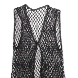 Womens Top Black V-Neck Sleeveless XXS