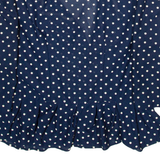 AMY-DEB Womens Printed Blouse Blue V-Neck 3/4 Sleeve Polka Dot M