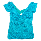 ZUM ZUM Womens Milkmaid Top Green V-Neck XXS